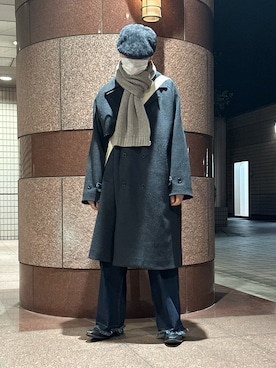 「niko and...（ニコアンド）のアイテム（ハンチング/ベレー帽）」を使った、しいなさん（メンズ・175cm）の冬コーディネート