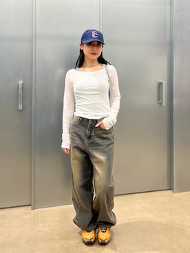 「JOINT WORKS（ジョイントワークス）のアイテム（帽子）」を使った、bbyaoingさん（レディース・154cm）の夏コーディネート