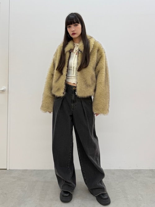 jouetie ブルゾン アウター 「WEB限定」ベルトミドルファーコート