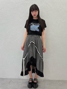 リボンステッチアシメスカート【セットアップ対応】｜ジュエティ