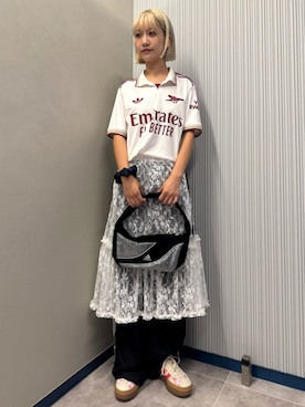 「アイテム（スウェットパンツ）」を使った、りほさん（レディース・165cm）の夏コーディネート