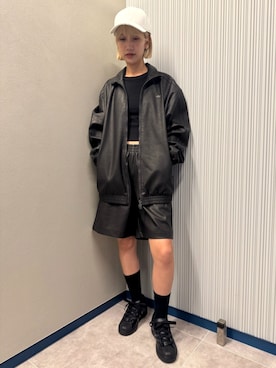「アイテム（ナイロンジャケット）」を使った、りほさん（レディース・165cm）の夏コーディネート
