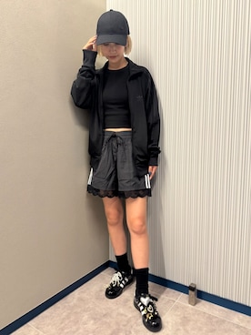 「アイテム（ジャージ）」を使った、りほさん（レディース・165cm）の夏コーディネート