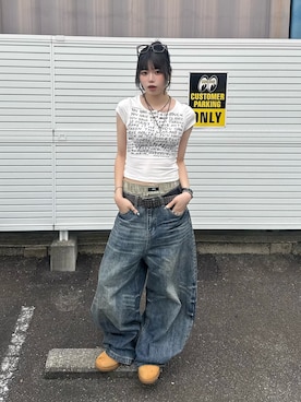 「YOLO（ヨーロ）のアイテム」を使った、ごまだれさん（レディース・162cm）の夏コーディネート