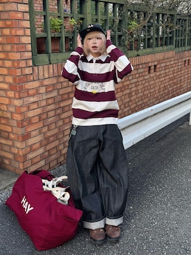 「アイテム（ボストンバッグ）」を使った、ごまだれさん（レディース・162cm）の秋コーディネート