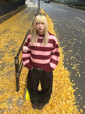 「アイテム（メガネ）」を使った、ごまだれさん（レディース・162cm）の冬コーディネート