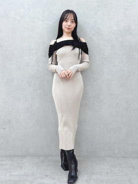 「RESEXXY（リゼクシー）のアイテム（ワンピース）」を使った、FUMIさん（レディース・165cm）の秋コーディネート