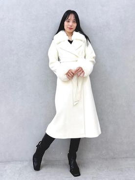 「アイテム（その他アウター、ホワイト系）」を使った、FUMIさん（レディース・165cm）の秋コーディネート