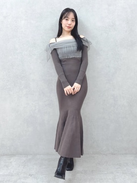 「RESEXXY（リゼクシー）のアイテム（ワンピース）」を使った、FUMIさん（レディース・165cm）の秋コーディネート