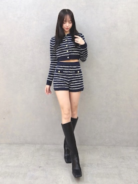 「RESEXXY（リゼクシー）のアイテム（その他パンツ）」を使った、FUMIさん（レディース・165cm）の秋コーディネート