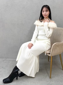 フェイクファートリムニットワンピース｜リゼクシー（RESEXXY）公式