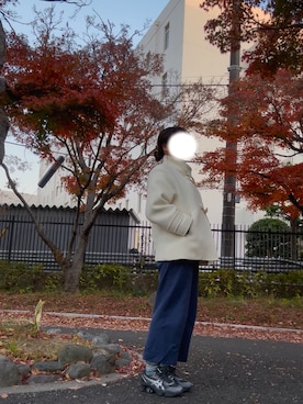 「アイテム（ダッフルコート）」を使った、ハさん（レディース・162cm）の冬コーディネート