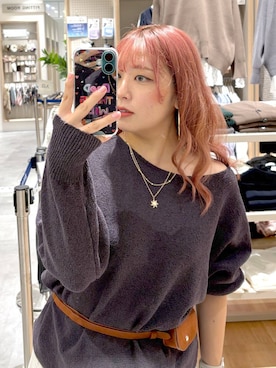「アイテム（ベルト、ホワイト系）」を使った、GW hinAさん（レディース・149cm）の秋コーディネート