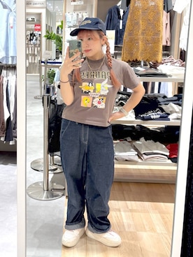 「GLOBAL WORK（グローバルワーク）のアイテム（帽子）」を使った、GW hinAさん（レディース・149cm）の夏コーディネート