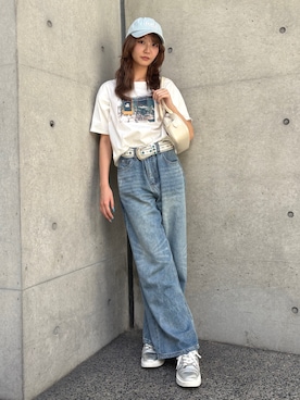 「アイテム（ショルダーバッグ）」を使った、オリオン座さん（レディース・166cm）の夏コーディネート