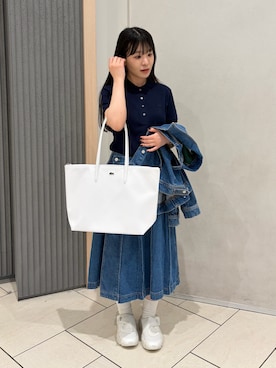 「LACOSTE（ラコステ）のアイテム（バッグ）」を使った、kyo_chanさん（レディース・157cm）の春コーディネート