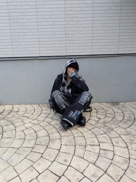 「ADRER（アドラー）のover size shirt parker / オーバーサイズシャツパーカー（シャツ/ブラウス）」を使った、HISAさん（メンズ・172cm・10代）の秋コーディネート