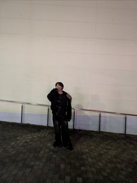 「CLEL（クレイル）の【CLEL】Fireman Tech Fade N-2B Flight Jacket / ファイヤーマン テックフェードN-2Bフライトジャケット（その他アウター、ブラック系）」を使った、HISAさん（メンズ・172cm）の冬コーディネート