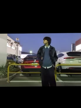 「ADRER（アドラー）のUV cut prettier sunglasses / UVカットプリティアサングラス（サングラス、ブラック系）」を使った、HISAさん（メンズ・172cm）の冬コーディネート