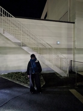 「SINSS（シンス）のReversible blouson / リバーシブルブルゾン（ブルゾン、ブラック系）」を使った、HISAさん（メンズ・172cm）の冬コーディネート