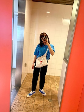「チャックテイラー」｜「アイテム（PC・スマホグッズ/家電）」を使った、むらさん（レディース・153cm）の夏コーディネート