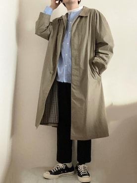 「古着コーデ」｜「アイテム（トレンチコート）」を使った、たくさん（メンズ・175cm）の冬コーディネート