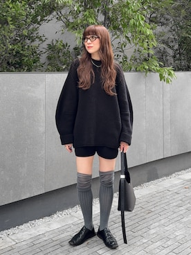 「アイテム（ソックス/靴下）」を使った、MINAEさん（レディース・160cm）の秋コーディネート