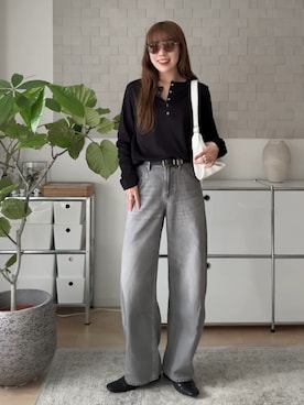 「classicalelf（クラシカルエルフ）のアイテム（Tシャツ/カットソー）」を使った、MINAEさん（レディース・160cm）の秋コーディネート