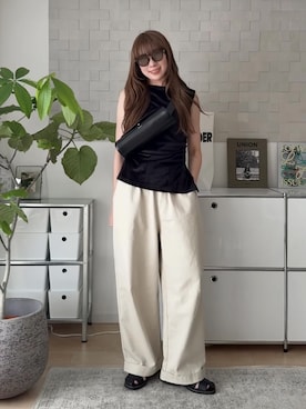 「HANNE（アン）のアイテム」を使った、MINAEさん（レディース・160cm）の夏コーディネート