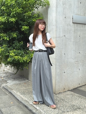 「アイテム（メガネ）」を使った、MINAEさん（レディース・160cm）の秋コーディネート