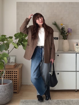 「HANNE（アン）のアイテム」を使った、MINAEさん（レディース・160cm）の冬コーディネート