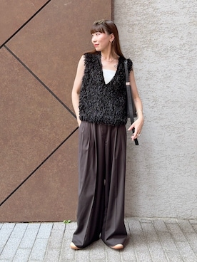 「アイテム（メガネ）」を使った、MINAEさん（レディース・160cm）の夏コーディネート