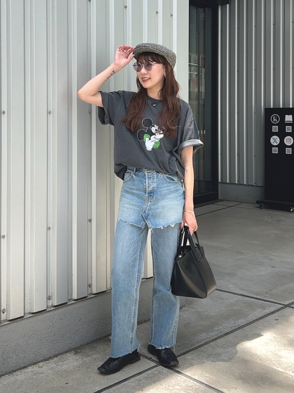 6 ROKU ミッキーTシャツ ブラック（roku 6 ミッキーT Tシャツ