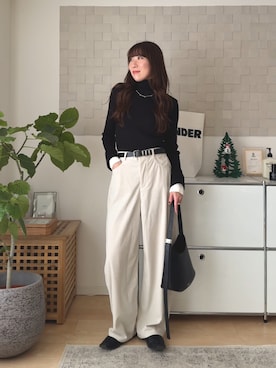 「KOBE LETTUCE（コウベレタス）のアイテム」を使った、MINAEさん（レディース・160cm）の冬コーディネート