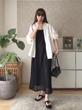「Studio Doe（スタジオドー）のアイテム」を使った、MINAEさん（レディース・160cm）の夏コーディネート