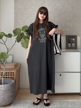 「Studio Doe（スタジオドー）のアイテム」を使った、MINAEさん（レディース・160cm）の夏コーディネート