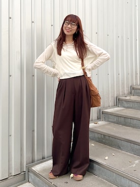 「y/m（イム）のアイテム」を使った、MINAEさん（レディース・160cm）の秋コーディネート