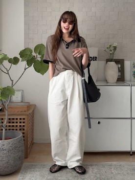 「JINS（ジンズ）のアイテム」を使った、MINAEさん（レディース・160cm）の夏コーディネート