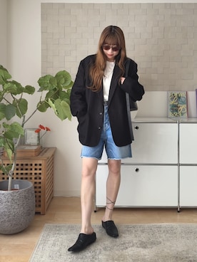 「evernavy（エバーネイビー）のアイテム」を使った、MINAEさん（レディース・160cm）の春コーディネート