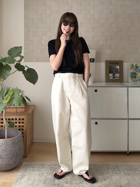 「JIL SANDER（ジルサンダー）のアイテム」を使った、MINAEさん（レディース・160cm）の夏コーディネート