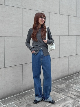 「アイテム（サングラス）」を使った、MINAEさん（レディース・160cm）の秋コーディネート