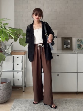 「JINS（ジンズ）のアイテム」を使った、MINAEさん（レディース・160cm）の夏コーディネート