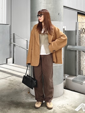 「CLANE（クラネ）のアイテム（ジャケット/アウター）」を使った、MINAEさん（レディース・160cm）の秋コーディネート