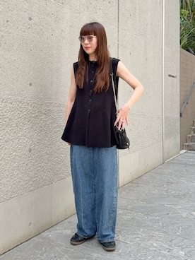 「秋服」｜「アイテム（ベスト）」を使った、MINAEさん（レディース・160cm）の秋コーディネート