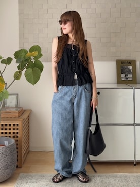 「Ungrid（アングリッド）のアイテム」を使った、MINAEさん（レディース・160cm）の夏コーディネート