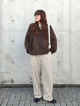 「アイテム（ファッション雑貨）」を使った、MINAEさん（レディース・160cm）の秋コーディネート