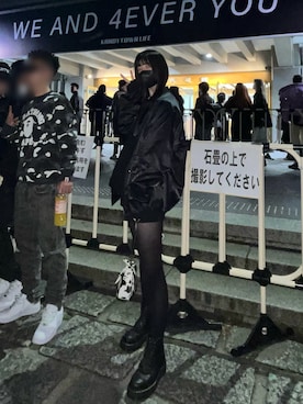 「アイテム（スタジャン）」を使った、나 츠さん（レディース・164cm）の秋コーディネート