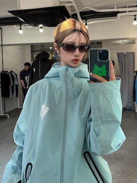「UNIQLO（ユニクロ）のレクタングルサングラス（サングラス、ブラック系）」を使った、나 츠さん（レディース・164cm）の春コーディネート