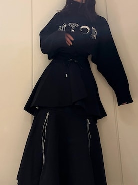 「黒ニット」｜나 츠さん（レディース・164cm）の秋コーディネート