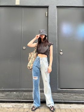 「アイテム（サンダル）」を使った、나 츠さん（レディース・164cm）の秋コーディネート